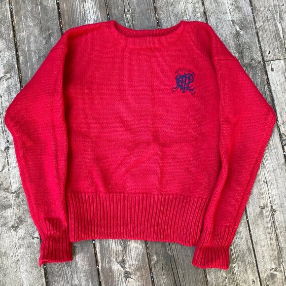 Vintage Polo Ralph Lauren Scribble RLPC Mens Sz M Wool Sweater Size Heavyweight - Picture 4 of 7
